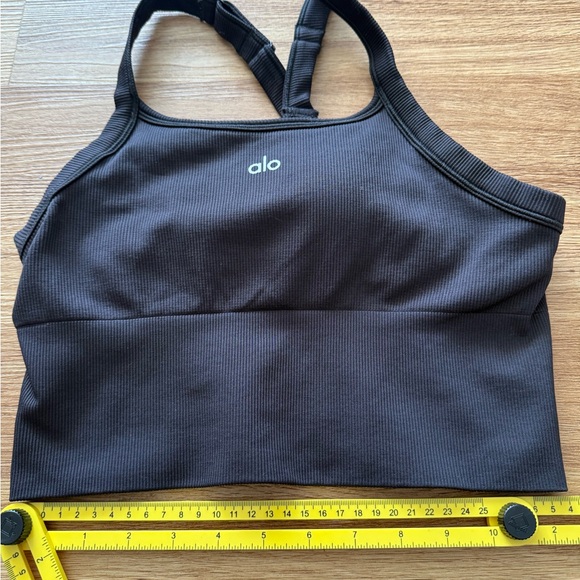 ALO Yoga Black Ribbed Sports Bra - Picture 6 of 6